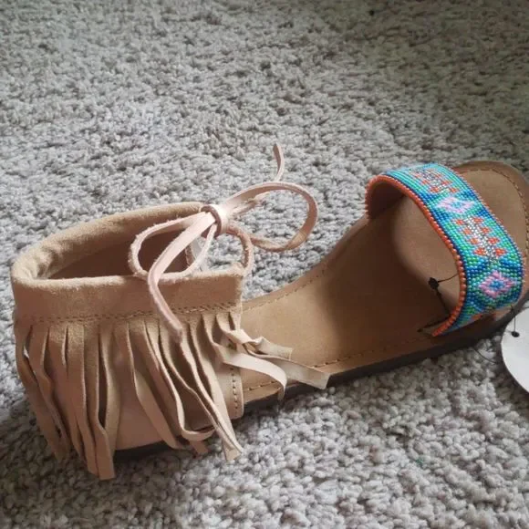 1 Left! BOHO LEATHER SANDALS - Picture 4 of 5